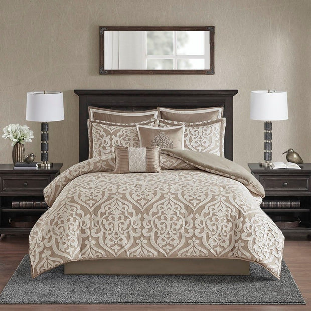 8 Piece Jacquard Comforter Set