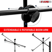 5 Core Tripod Mic Stand Floor Adjustable 31 to 76 Inches Boom Arm Holder Microphone Stands 360 Degree Rotating + Dual Mic - MS DBL