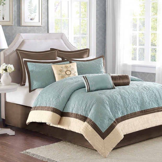 9 Piece Charmeuse Comforter Set