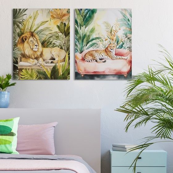 Jungle Lion Canvas Wall Art