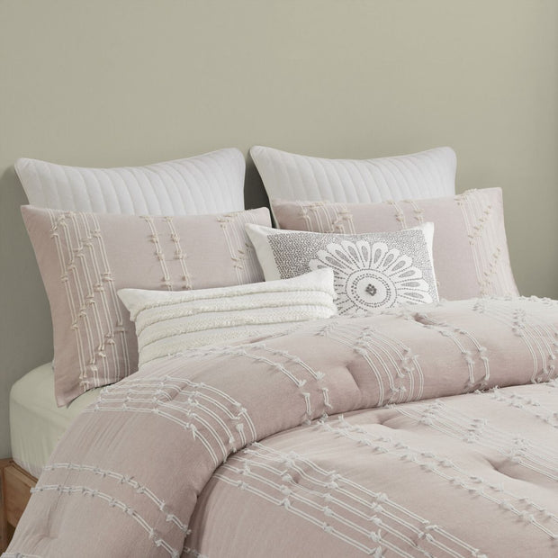 3 Piece Cotton Jacquard Comforter Set