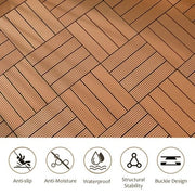 Wood Plastic Composite Deck Tiles Set of 20pcs, Composite Decking Resist Rust, Water, Weather, Indoor&Outdoor, Easy to DIY & Maintain, Ideal for Patios, Balconies, Rooftops, Decks, 12x12in