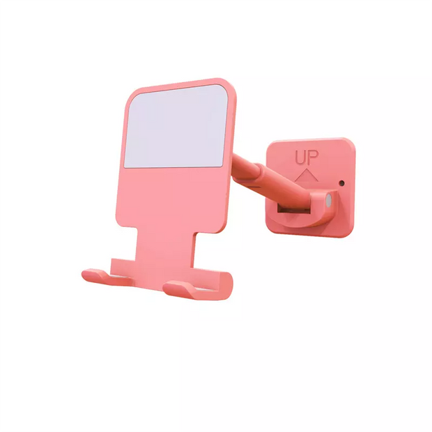 Wall Mounted Phone Holder; Mobile Phone Telescopic Bracket; Adhesive Bathroom Kitchen Desktop Portable Folding Mobile Phone Stand For IPhone/Android And Other Phones