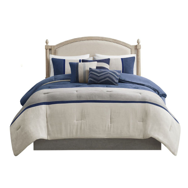 7 Piece Faux Suede Comforter Set