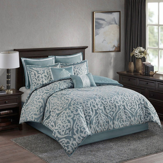 8 Piece Jacquard Comforter Set