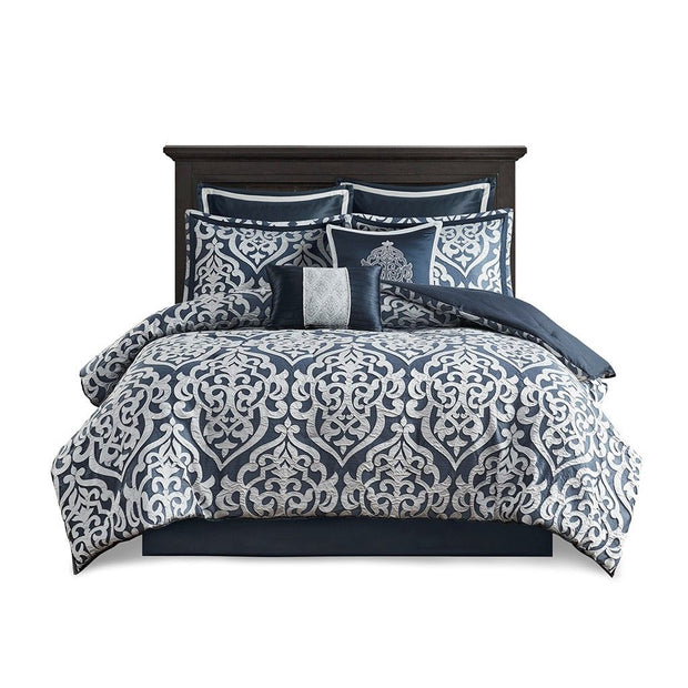 8 Piece Jacquard Comforter Set