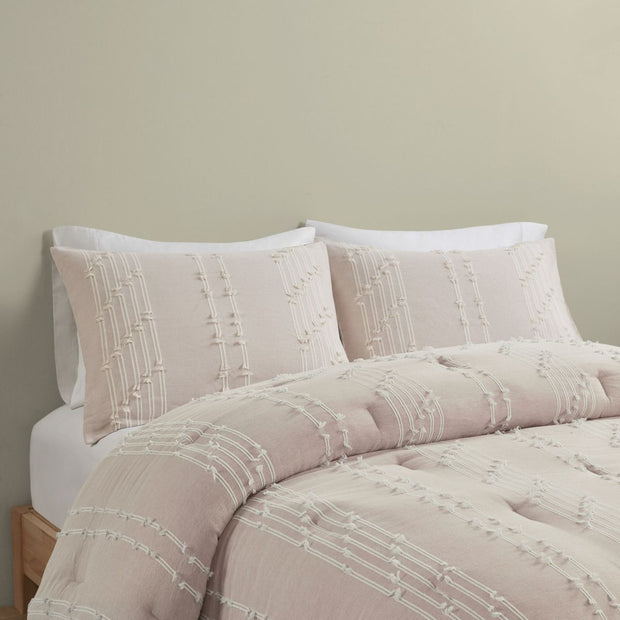 3 Piece Cotton Jacquard Comforter Set