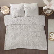 3-Piece Tufted Cotton Chenille Medallion Comforter Set