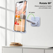 Wall Mounted Phone Holder; Mobile Phone Telescopic Bracket; Adhesive Bathroom Kitchen Desktop Portable Folding Mobile Phone Stand For IPhone/Android And Other Phones