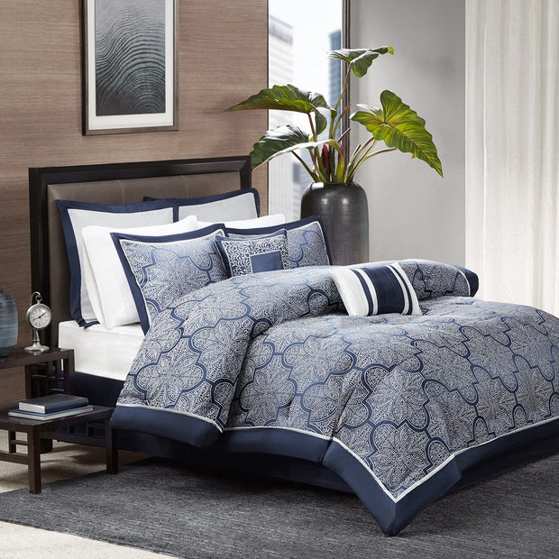 8 Piece Jacquard Comforter Set