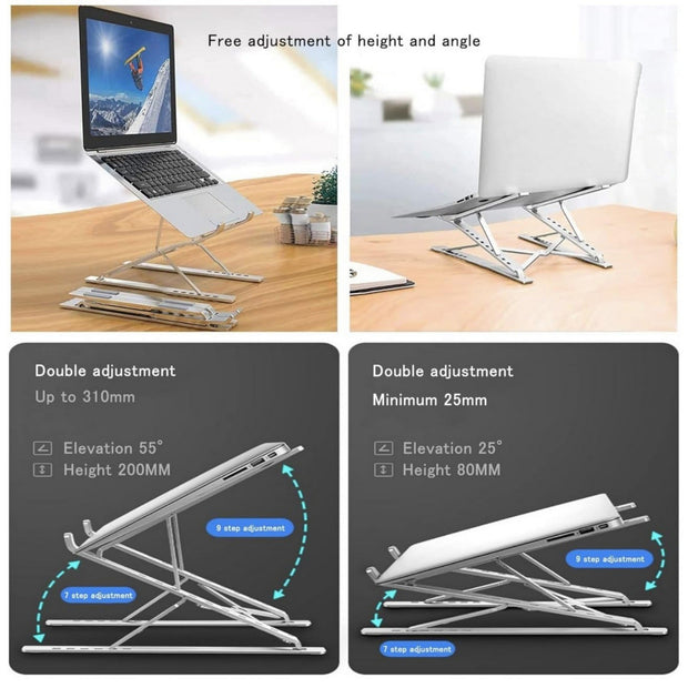 Laptop stand double-layer desktop aluminum alloy stand folding heat dissipation stand lifting Ban on Amazon sales