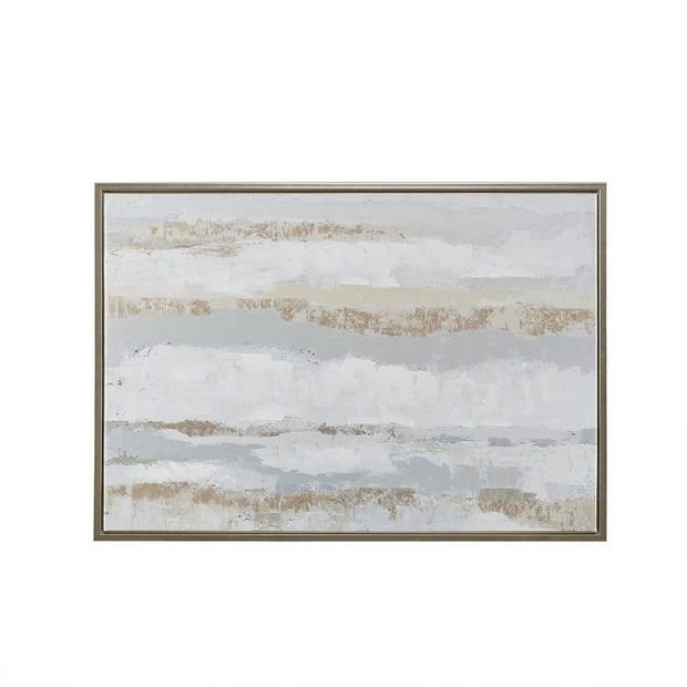 Gold Foil and Hand Embellished Abstract Framed Canvas Wall Art