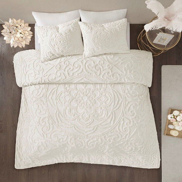 2 Piece Cotton Chenille Comforter Set