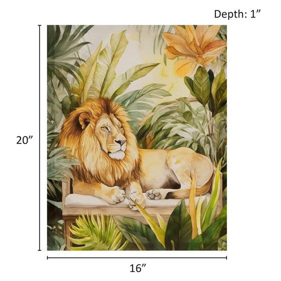 Jungle Lion Canvas Wall Art