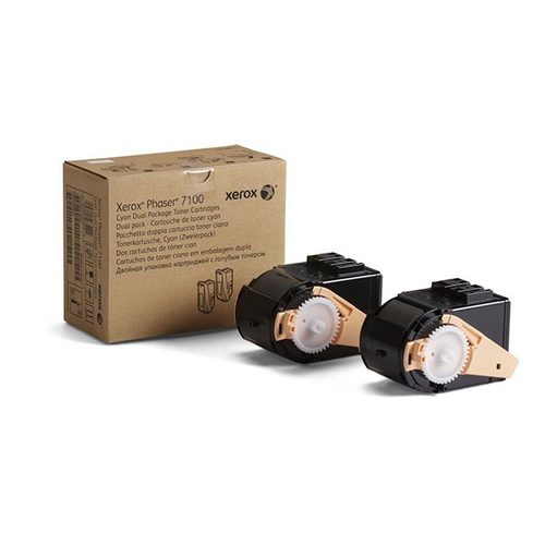 Xerox Cyan Toner Cartridge Dual Pack (2 Pack Of Oem# 106r02599) (2 X 4,500 Yield)